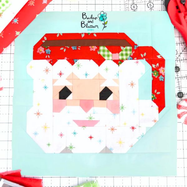 Santa Claus Mug Quilt Block Pattern - etsy