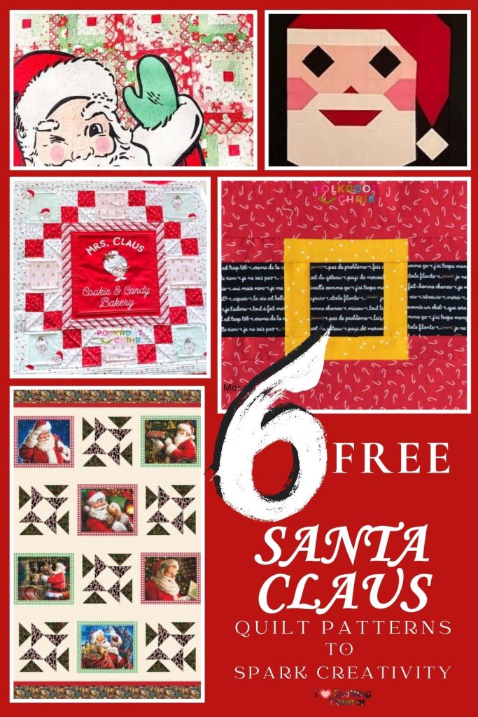 Santa Claus Quilt Patterns Roundup 3 ILQF Pinterest