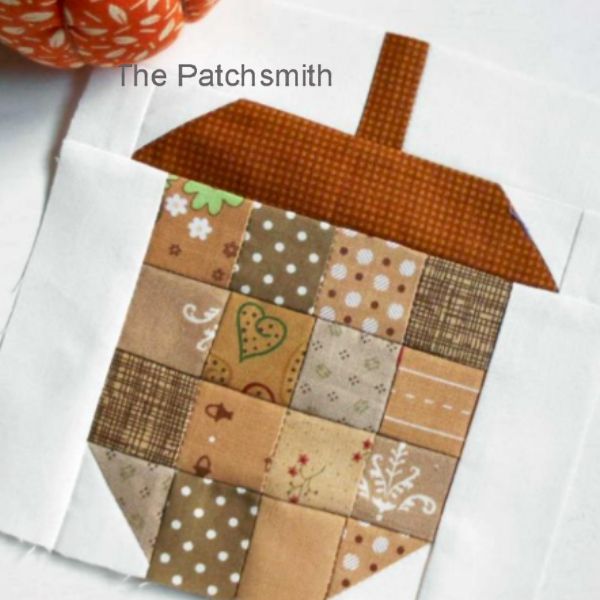 Scrappy Acorn Block - free quilt pattern