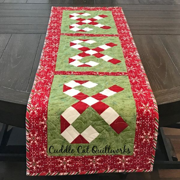 Candy Cane Lane Table Runner Quilt Pattern - etsy
