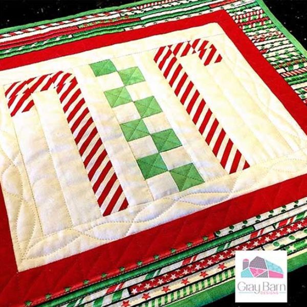 Candy Cane Placemat - free quilt pattern