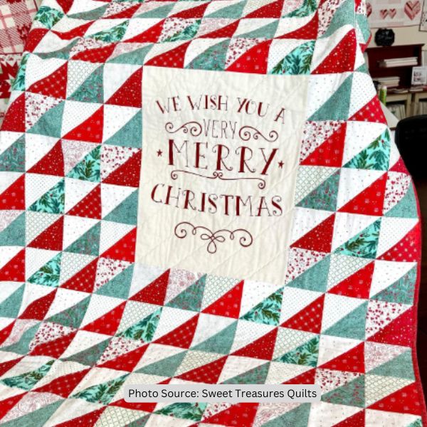 Christmas Greetings Quilt Idea from Sweet Treasures Quilts