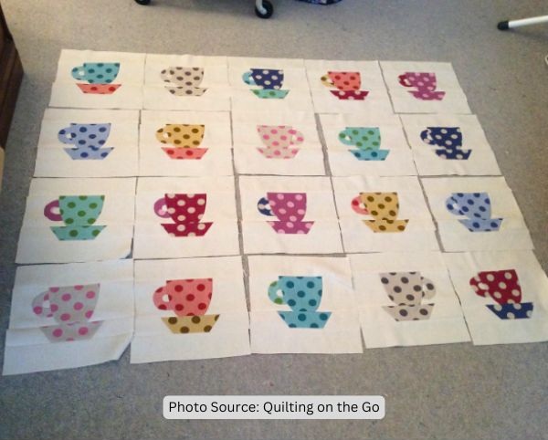 Cup and Saucer Quilt Idea from Quilting on the Go
