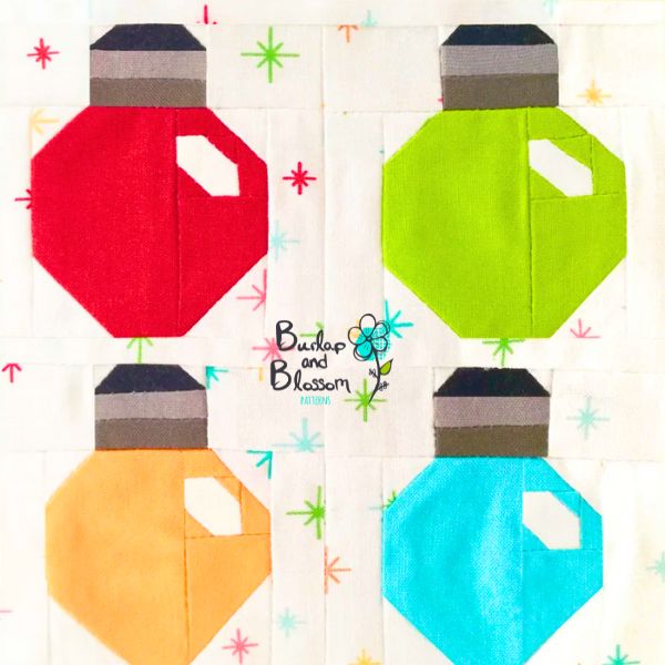 Easy Christmas Lights Quilt BLock Pattern - etsy