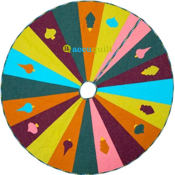 GO! Christmas Ornament Tree Skirt - free quilt pattern