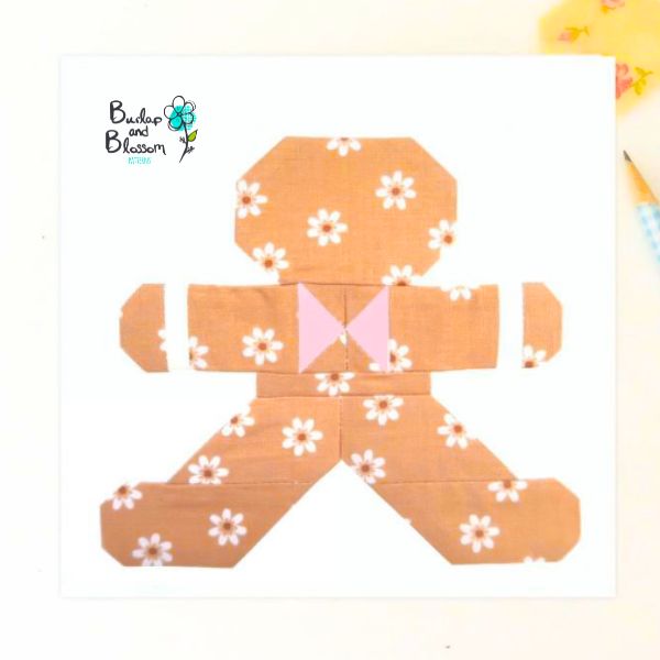 Gingerbread Man Quilt Idea from Burlap and Blossom Patterns