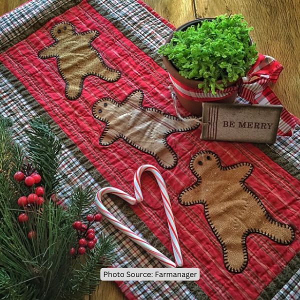 Gingerbread Man Quilt Idea from Farmanager