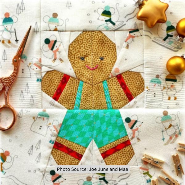 Gingerbread Man Quilt Idea from Joe June and Mae