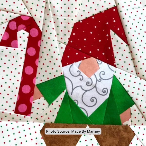 Gnome With Candy Cane Quilt Block Pattern - etsy