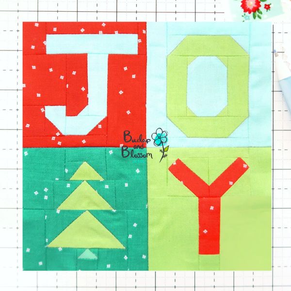 Joy Christmas Tree Quilt Block Pattern - etsy