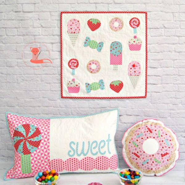 Sweet Treats Mini Quilt and Cushion Pillow Pattern Set - etsy