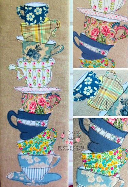 Tea Cups Applique - free quilt pattern