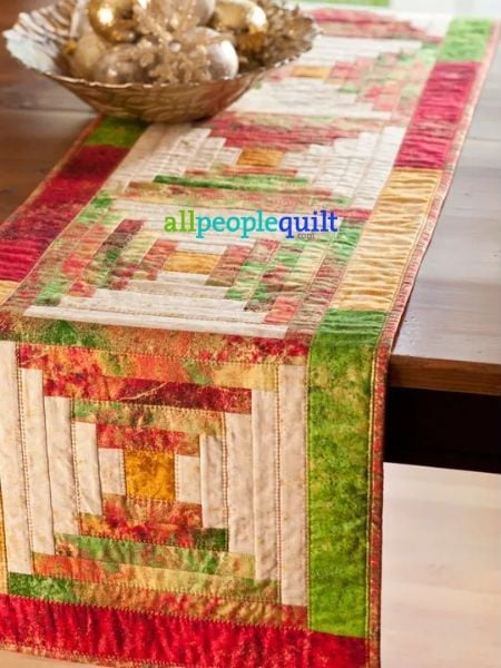 Christmas Cabin Table Runner - free quilt pattern