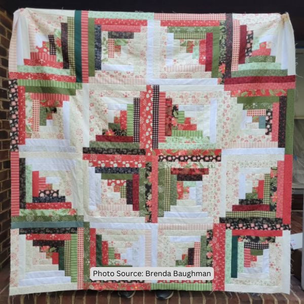 Christmas Log Cabin Quilt Idea from Brenda Baughman