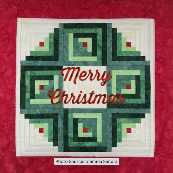 Christmas Log Cabin Quilt Idea from Glamma Sandra