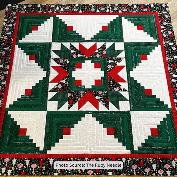 Christmas Log Cabin Quilt Idea from The Ruby Needle