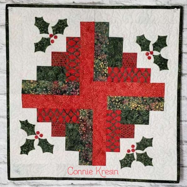 Christmas Log Cabin - free quilt pattern