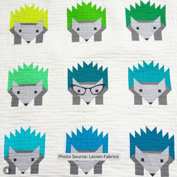 Hedgehog Quilt Idea from Lecien Fabrics