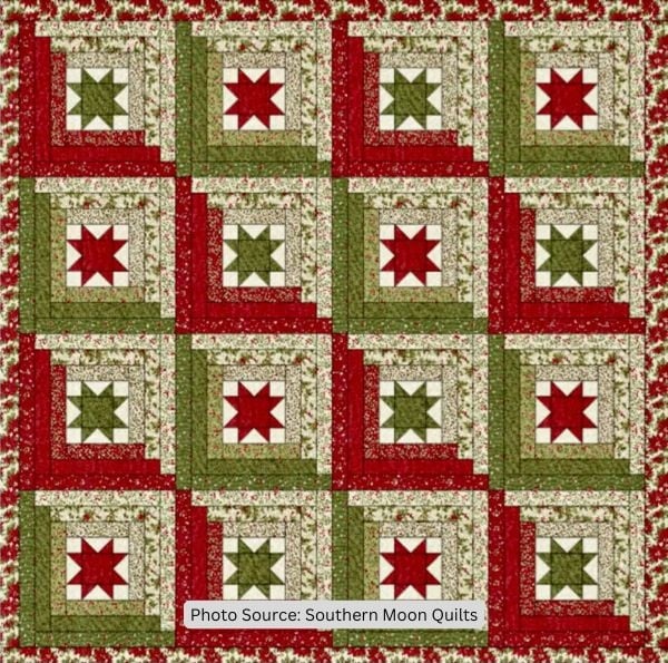 Log Cabin Christmas Quilt Pattern - etsy