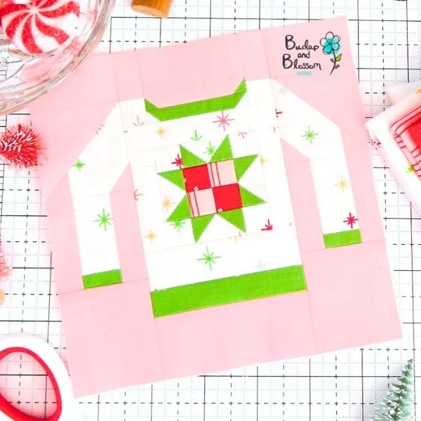 Christmas Sweater Holiday Quilt Block Pattern - etsy