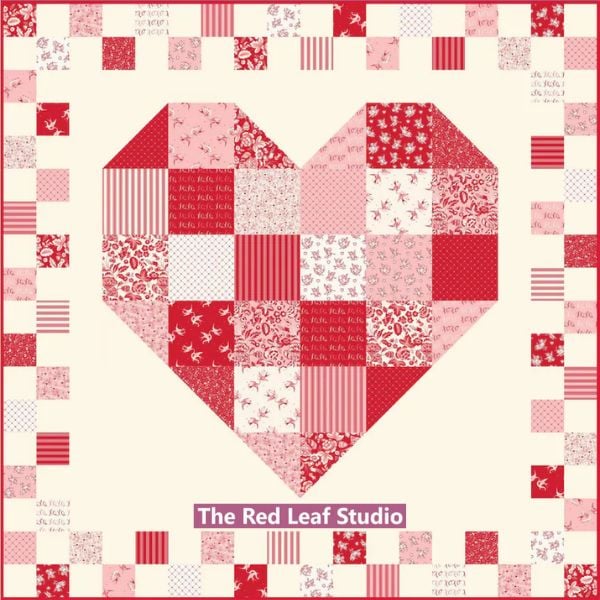 Colorful Patchwork Heart Quilt Pattern - etsy