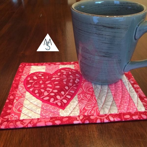 Easy Valentines Mug Rug Quilt Pattern - etsy