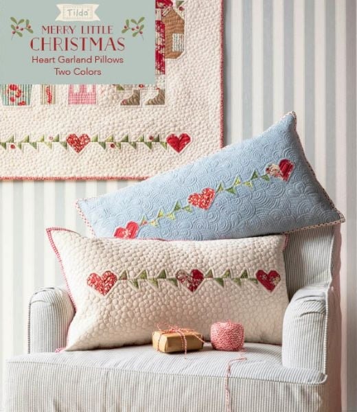Heart Garland Pillow - free quilt pattern
