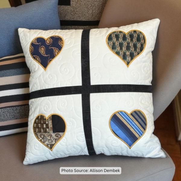 Heart Pillow Case Quilt Idea from Allison Dembek