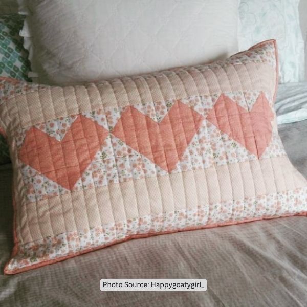 Heart Pillow Case Quilt Idea from Happygoatygirl_