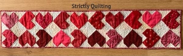 Hearts Runner - free quilt pattern