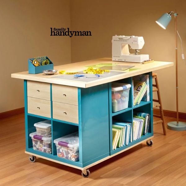 Heavy-Duty Work Island - IKEA Hacks for Organizing a Sewing Room on a Budget
