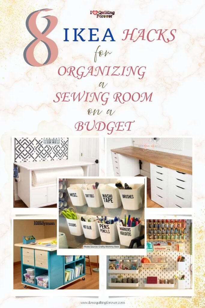 IKEA Hacks for Organizing a Sewing Room on a Budget Roundup 1 ILQF Pinterest