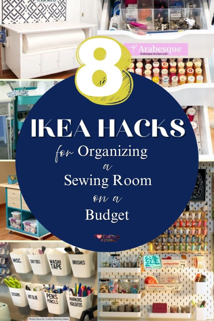 IKEA Hacks for Organizing a Sewing Room on a Budget Roundup 3 ILQF Pinterest