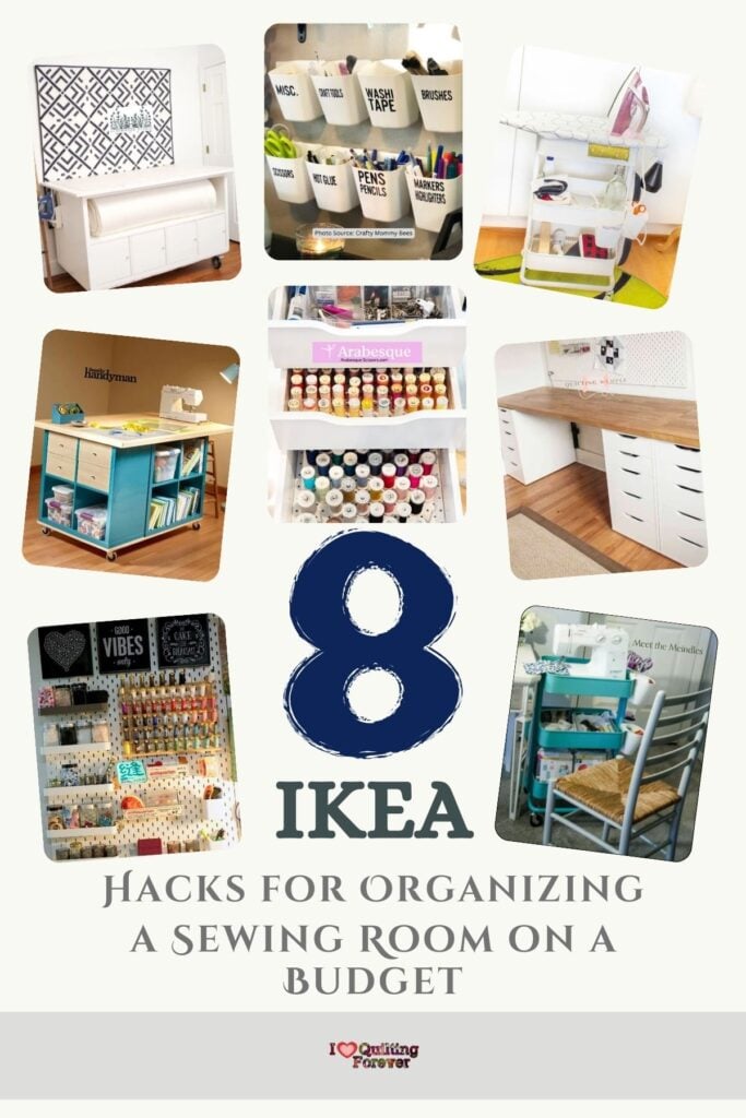 IKEA Hacks for Organizing a Sewing Room on a Budget Roundup 4 ILQF Pinterest