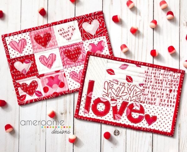 Love Valentine Mug Rug Quilt Pattern - etsy