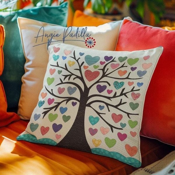 Loving Tree Quilted Cushion Cover Pattern - etsy