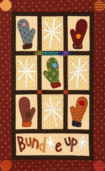 Mittens And Snowflakes Wall Quilt - free quilt pattern
