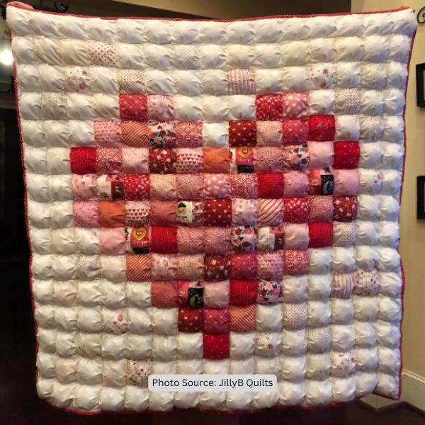 Pixelated Heart Quilt Idea from JillyB Quilts