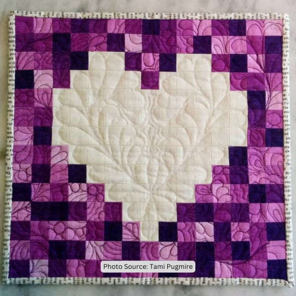 Pixelated Heart Quilt Idea from Tami Pugmire