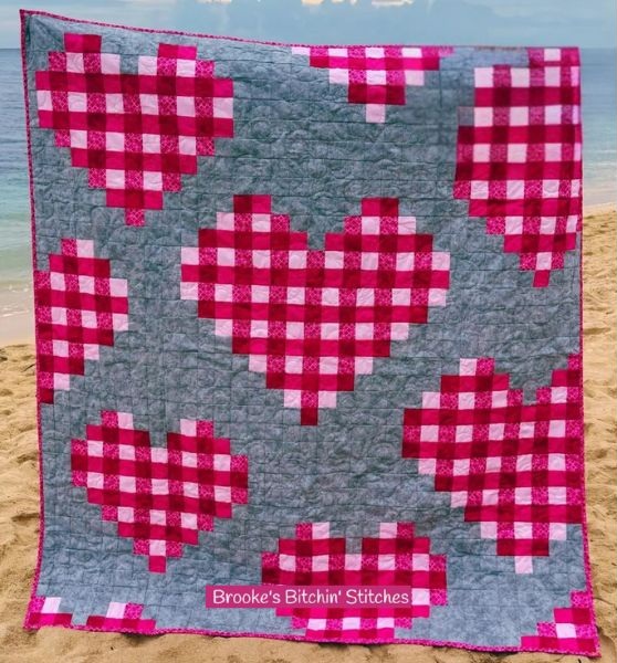 Pixelated Love Quilt Pattern - etsy