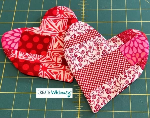 Scrappy Heart Mug Rug - free quilt pattern