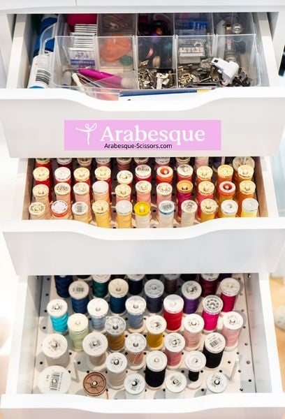 Thread Library Drawer - IKEA Hacks for Organizing a Sewing Room on a Budget
