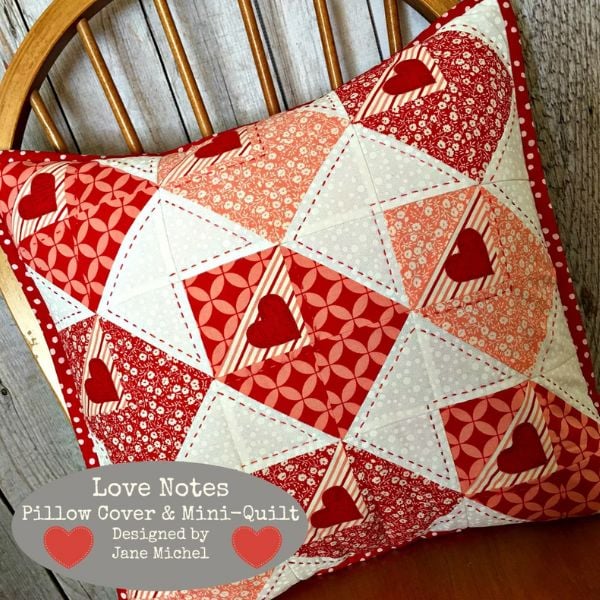 Valentine Love Notes Pillow Cover Quilt Pattern - etsy