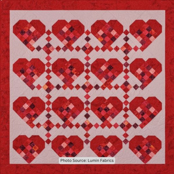 Woven Heart Quilt Idea from Lumin Fabrics