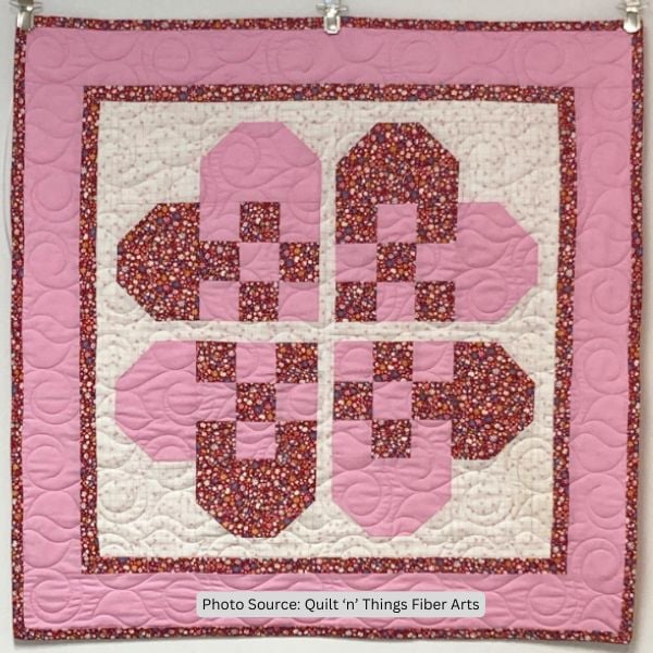 Woven Heart Quilt Idea from Quilt ‘n’ Things Fiber Arts