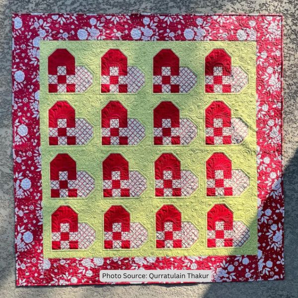Woven Heart Quilt Idea from Qurratulain Thakur