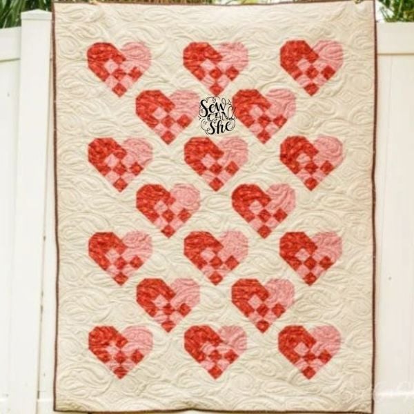 Woven Heart Quilt Idea from Sew Can She
