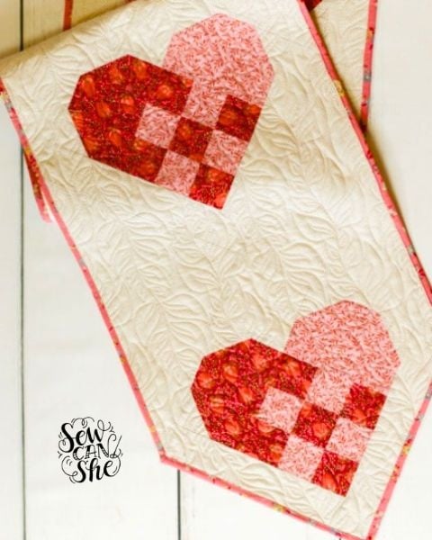 Woven Heart Quilt Idea from Sew Can She