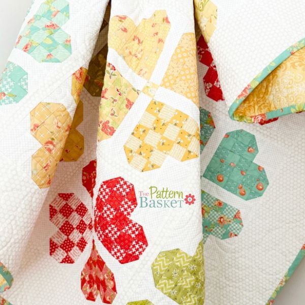 Woven Heart Quilt Idea from The Pattern Basket