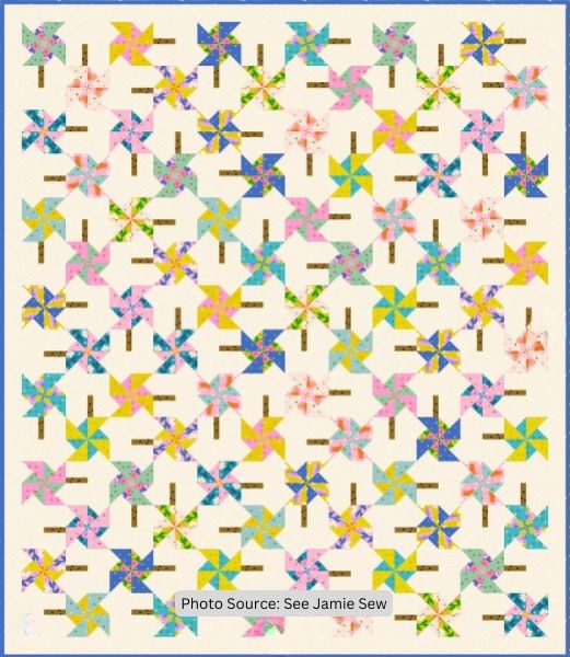 Double Pinwheel Quilt Idea from See Jamie Sew
